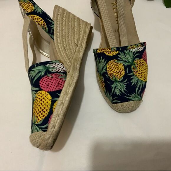 Anne Klein Abril Espadrille Wedge Sandal With Pineapples size 9.5 M - Picture 4 of 11